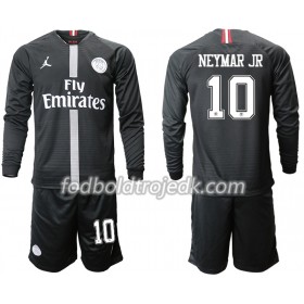 Paris Saint Germain PSG NEYMAR JR 10 Jodan Sort Børn Tredje 2018/19 - Fodboldtrøjer(L/S)